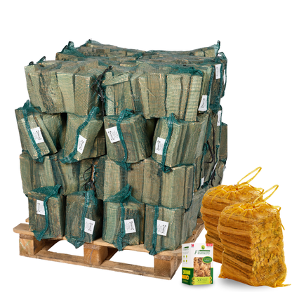 Kiln Dried Logs In Nets 40 Pallet (Dropship)