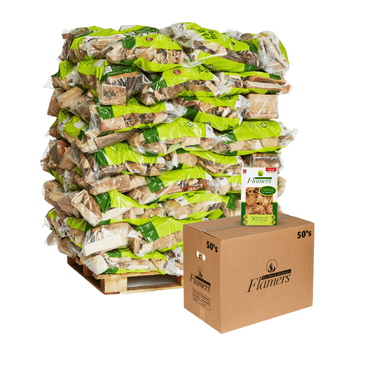 Flaming Firewood & Flamers 50 Bundle